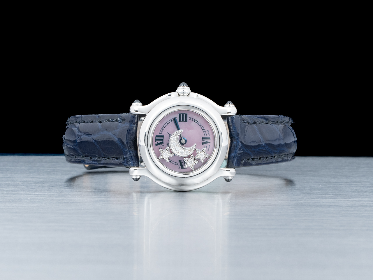 Chopard Happy Sport Lady 27-8245 Quadrante Rosa Tre Stelle e Luna Diamanti - immagine 3