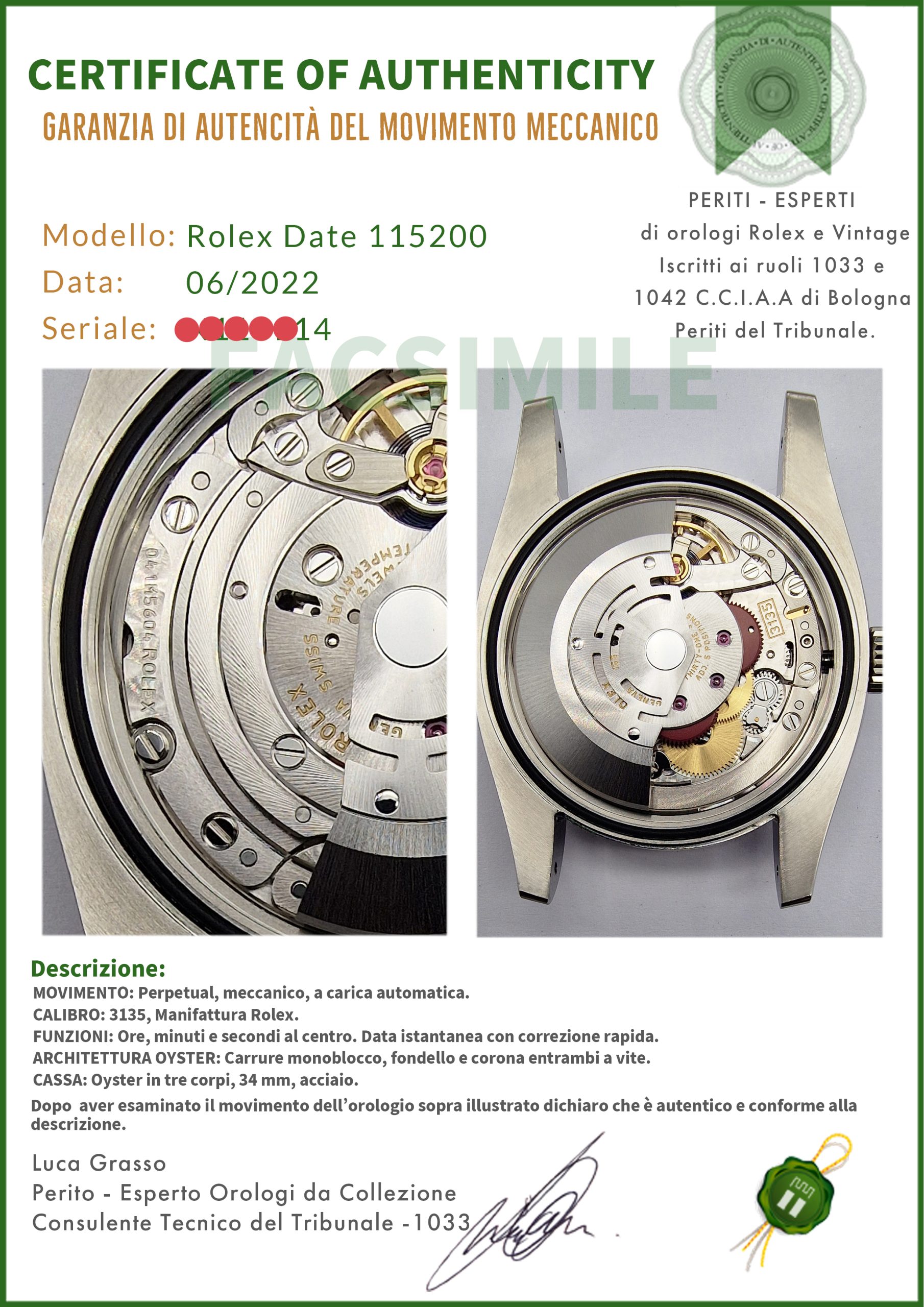 Rolex Date 34 Blu Oyster 15200 Blue Jeans - immagine 6