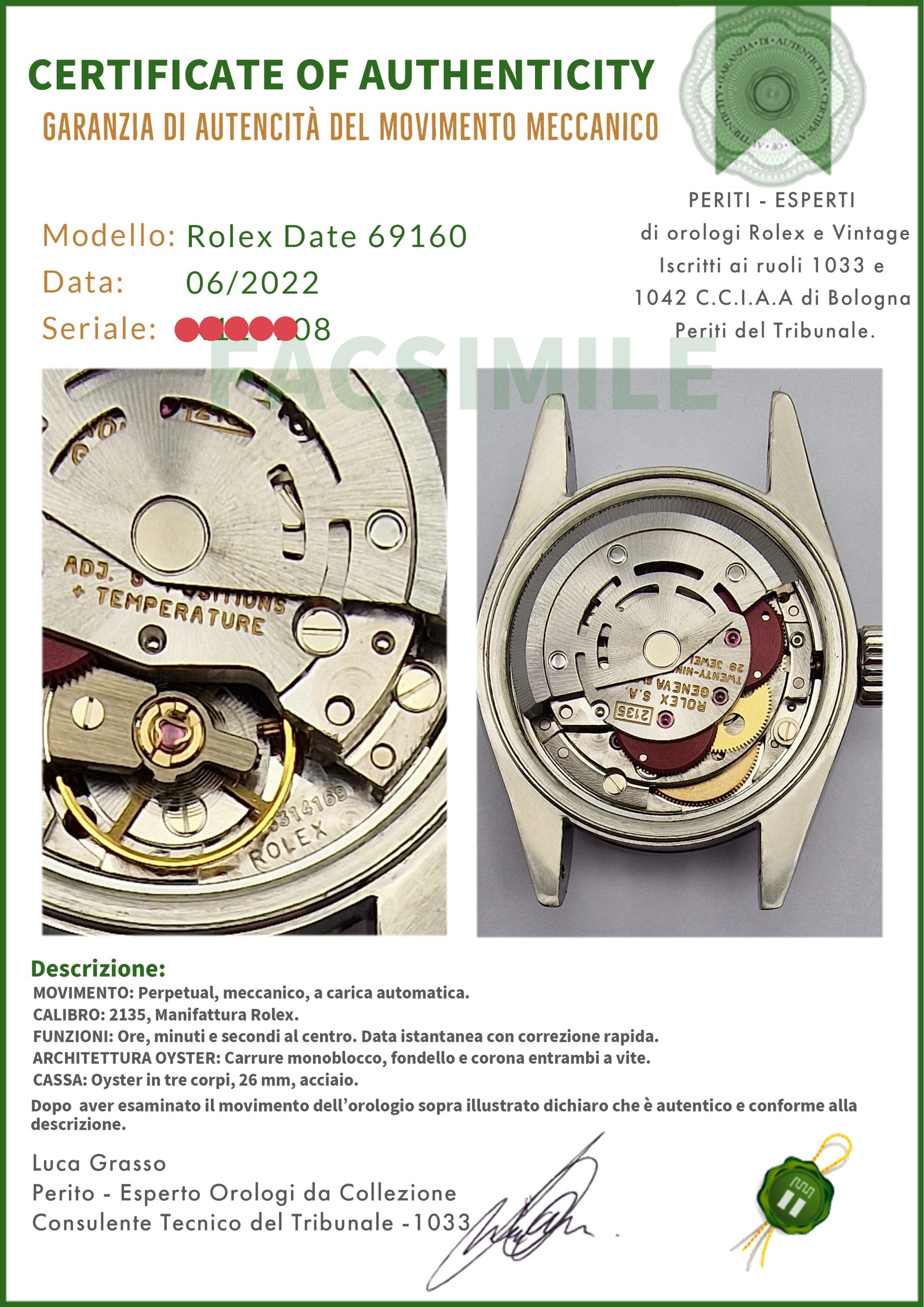 Rolex Date Lady 24 69160 Nero Oyster Royal Black Onyx - immagine 7