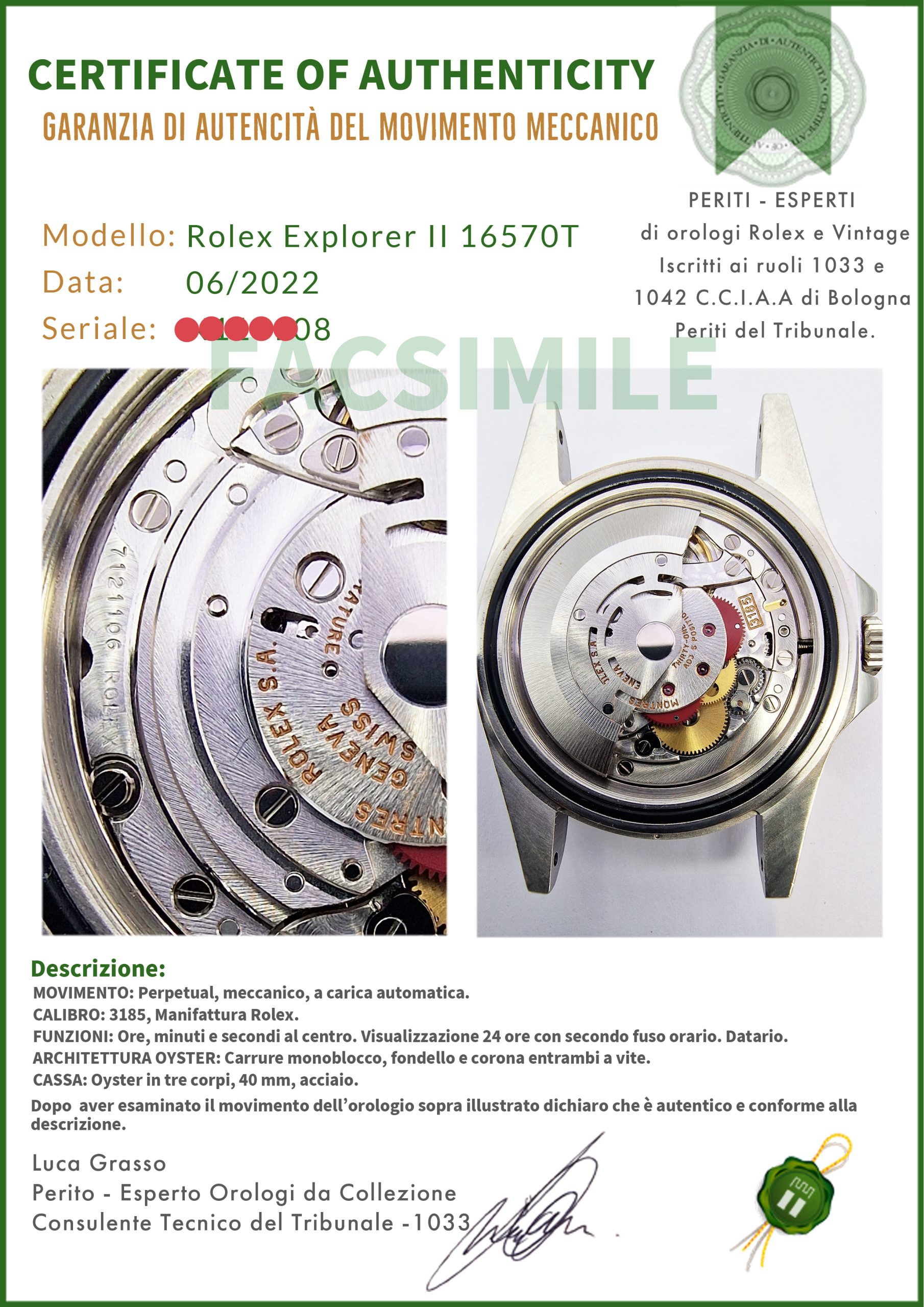 Rolex Explorer II SEL 16570T SEL Quadrante Nero - immagine 7