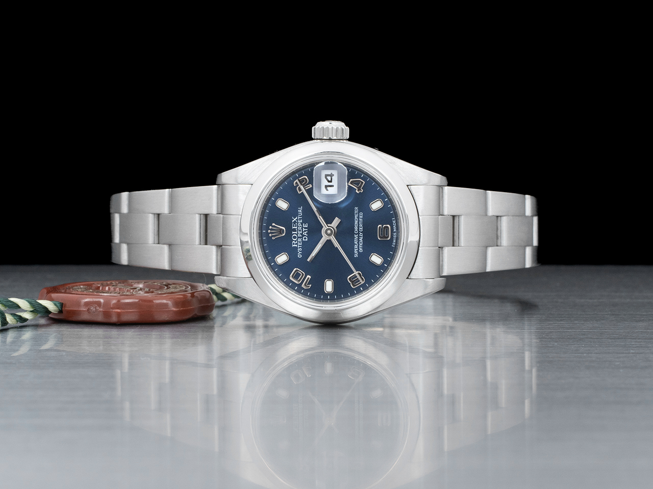 Rolex Date Lady 26 Blu Oyster 69160 Blue Jeans Arabi - immagine 3
