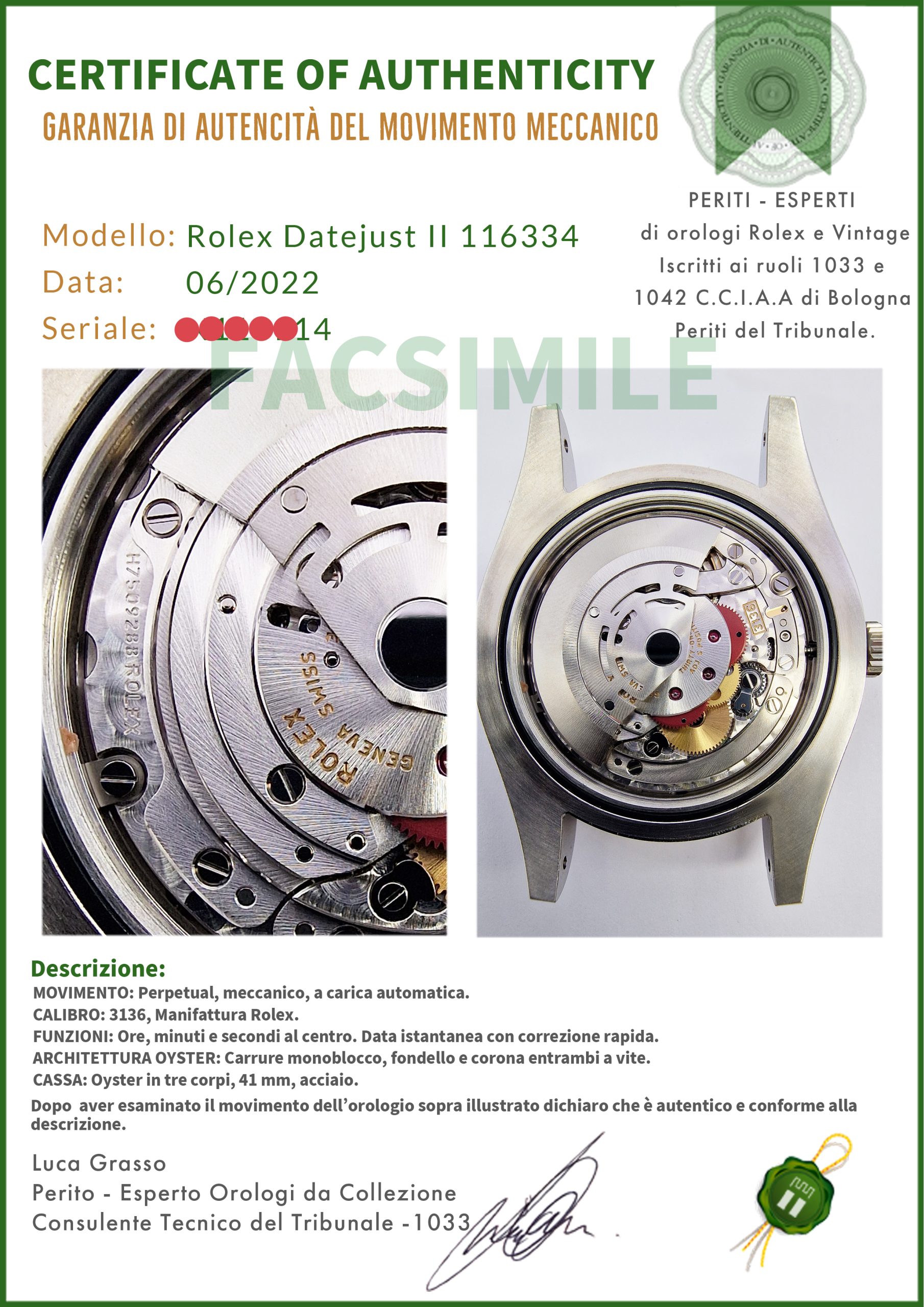 Rolex Datejust 41 Oyster 116334 Argento Diamanti - immagine 7