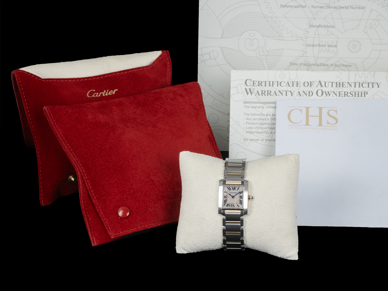 Cartier Tank Francaise Lady 2384 Quadrante Madreperla Romani W51027Q4 - immagine 5