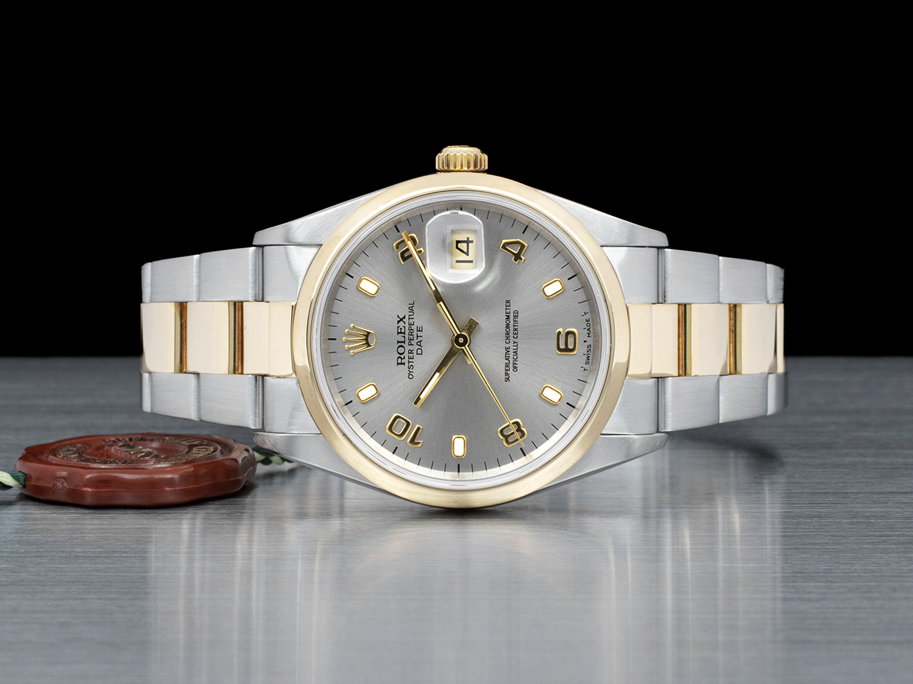 Rolex Date 34 15203 Oyster Quadrante Rodio Arabi - immagine 3
