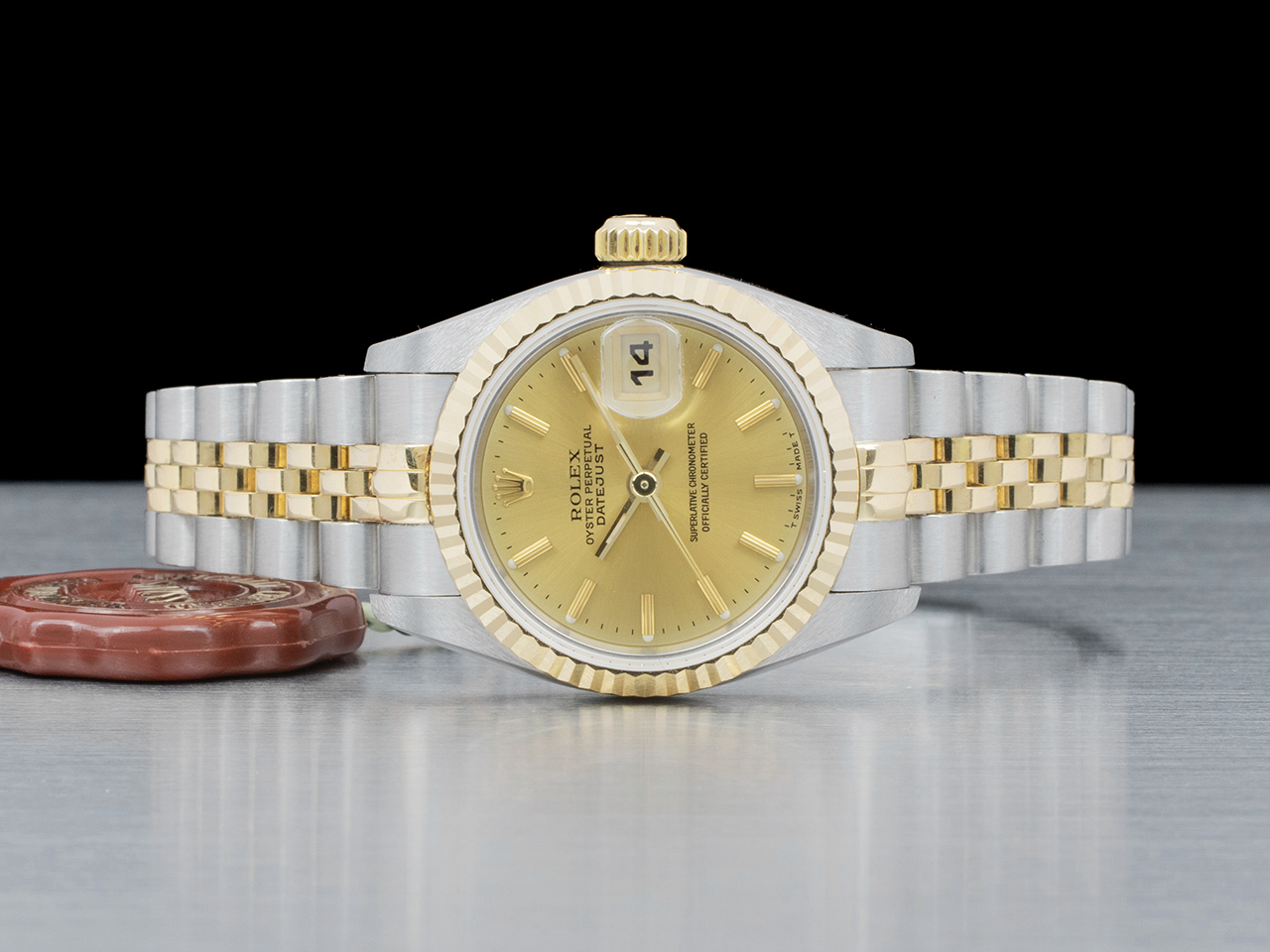Rolex Datejust Lady 26 Champagne Jubilee 69173 Crissy - immagine 3