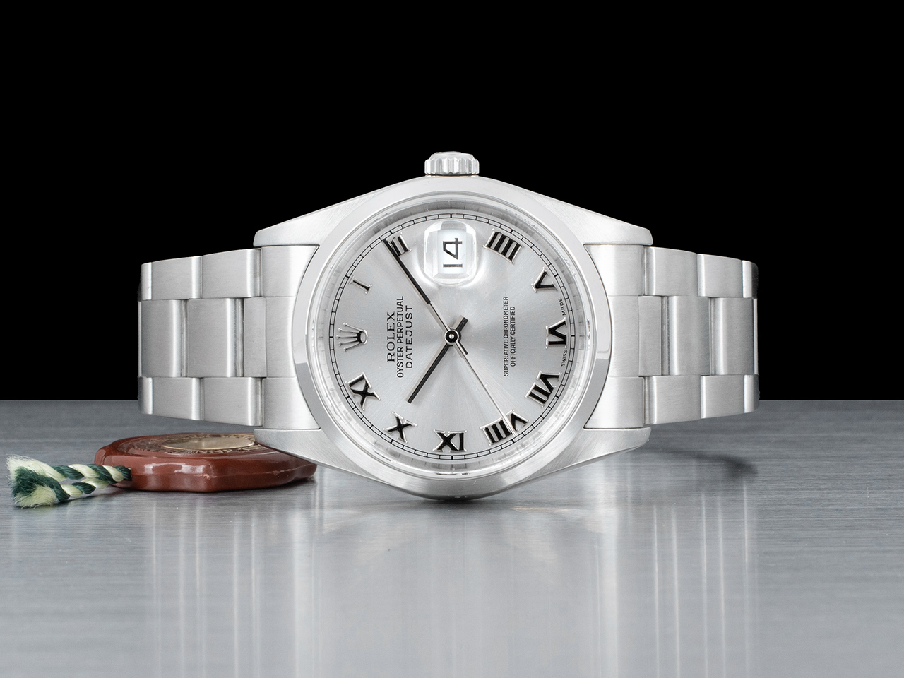 Rolex Datejust 36 Oyster Quadrante Rodio Romani 16200 - immagine 3