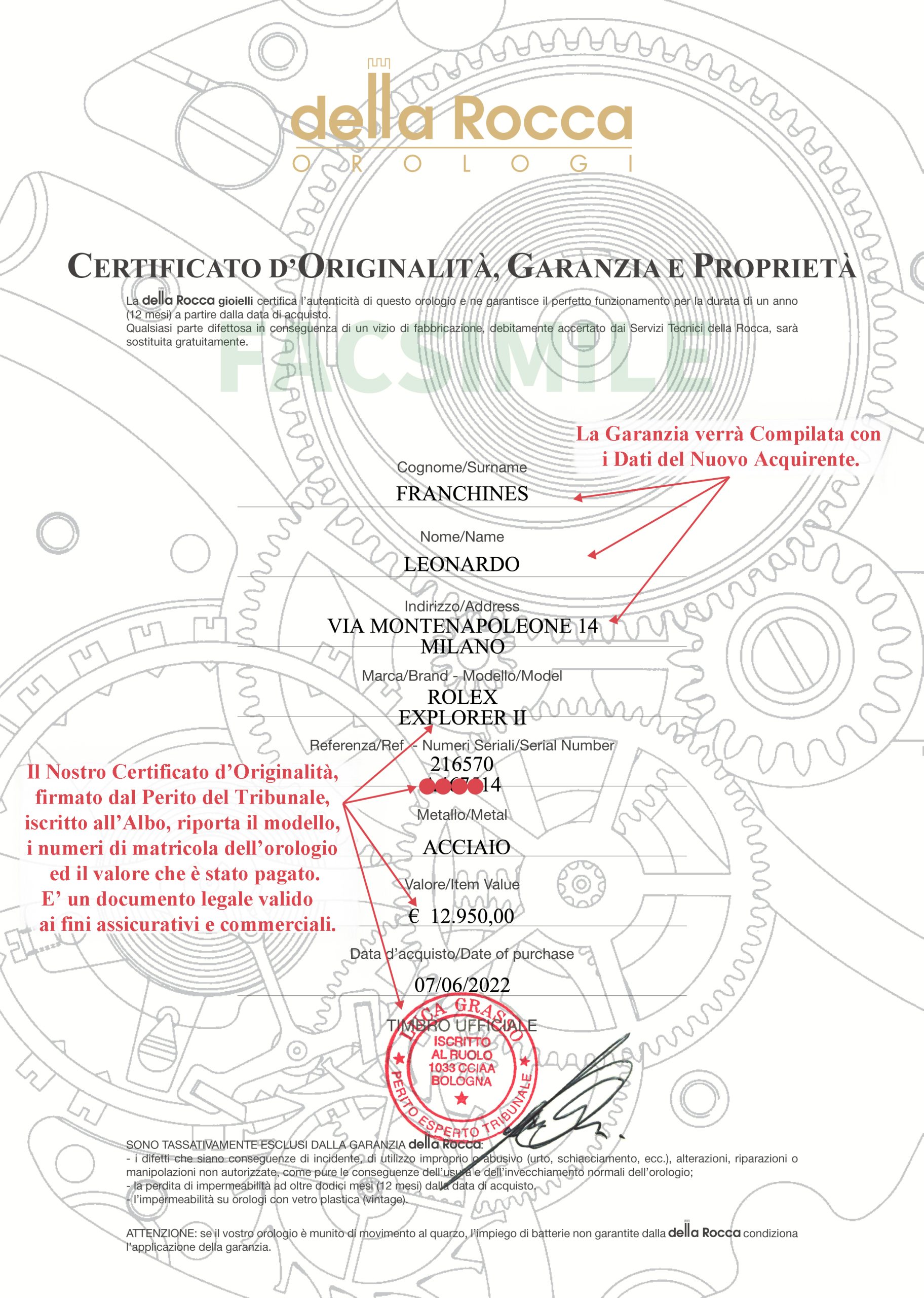 Rolex Explorer II 42 Quadrante Bianco 216570 - immagine 7