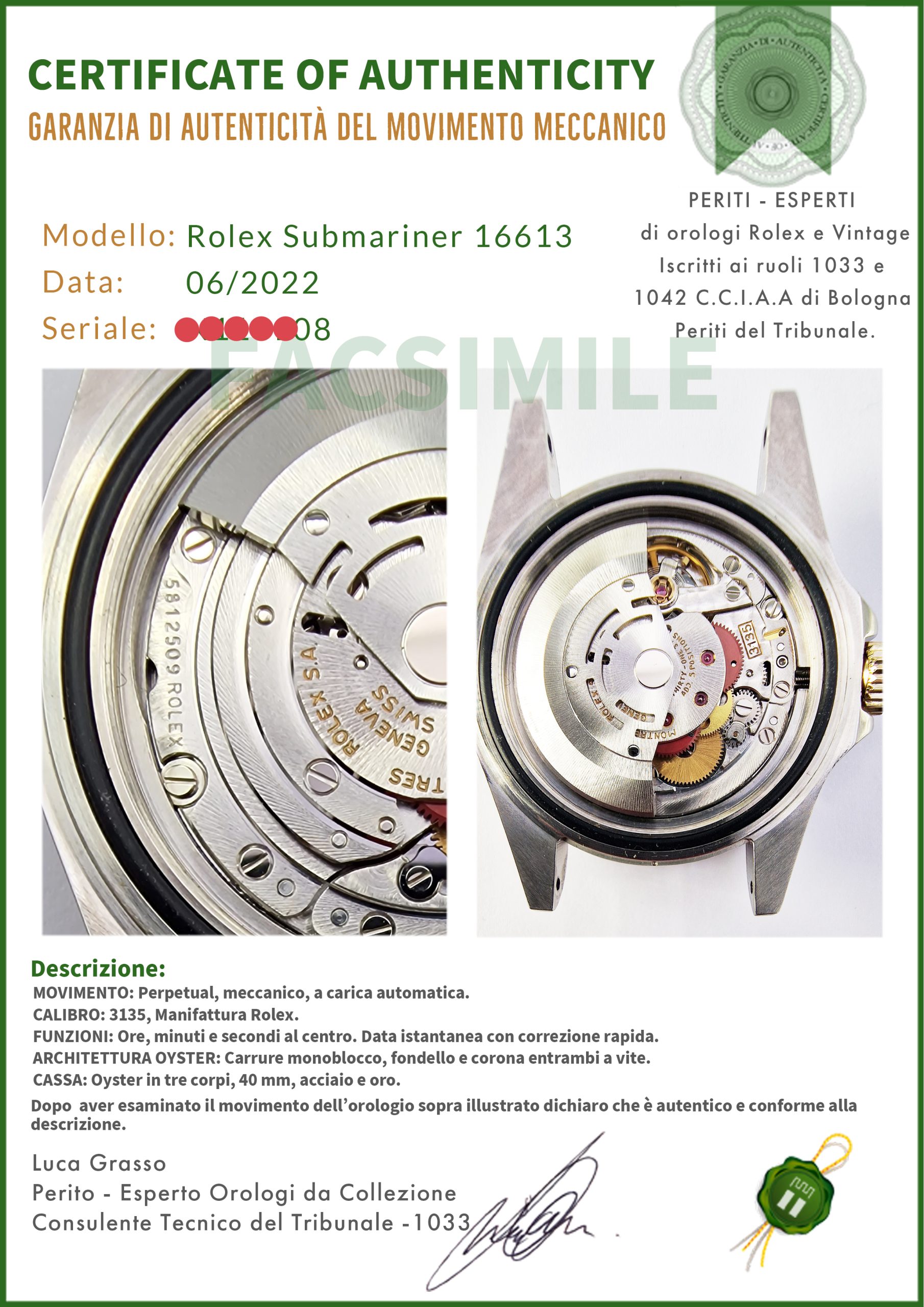 Rolex Submariner Date 16613 Oyster Quadrante Nero - immagine 7