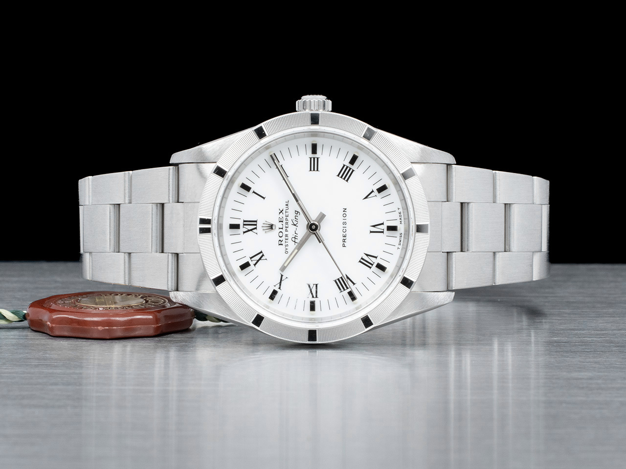 Rolex Air-King 34 Bianco Oyster 14010 White Milk Romani - immagine 3