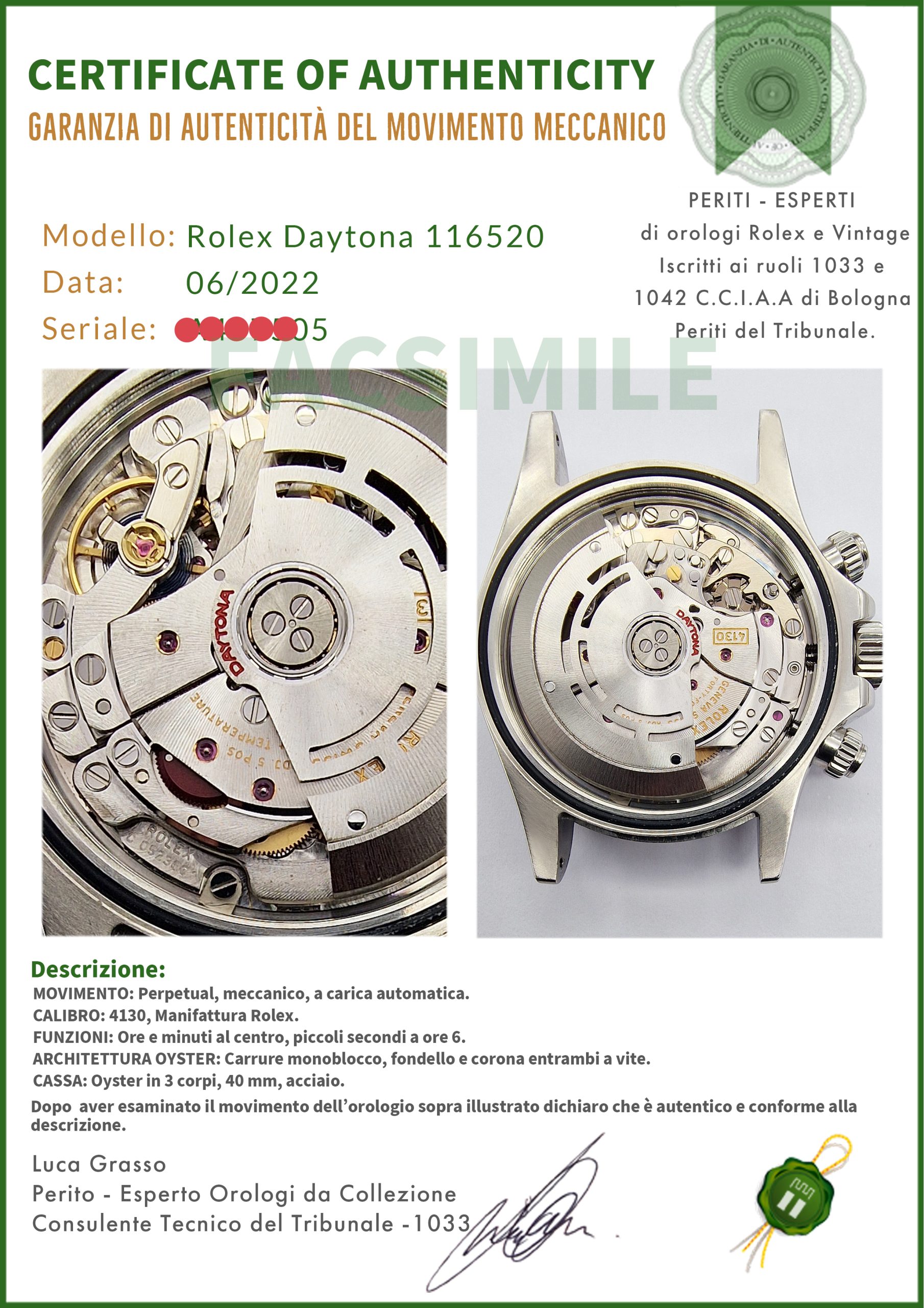 Rolex Cosmograph Daytona 116520 RRR Quadrante Nero - immagine 7