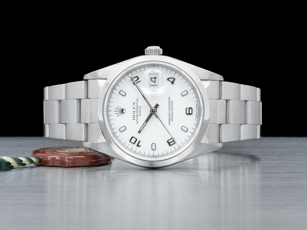 Rolex Date 34 Bianco Oyster 15200 White Milk Arabi - immagine 3
