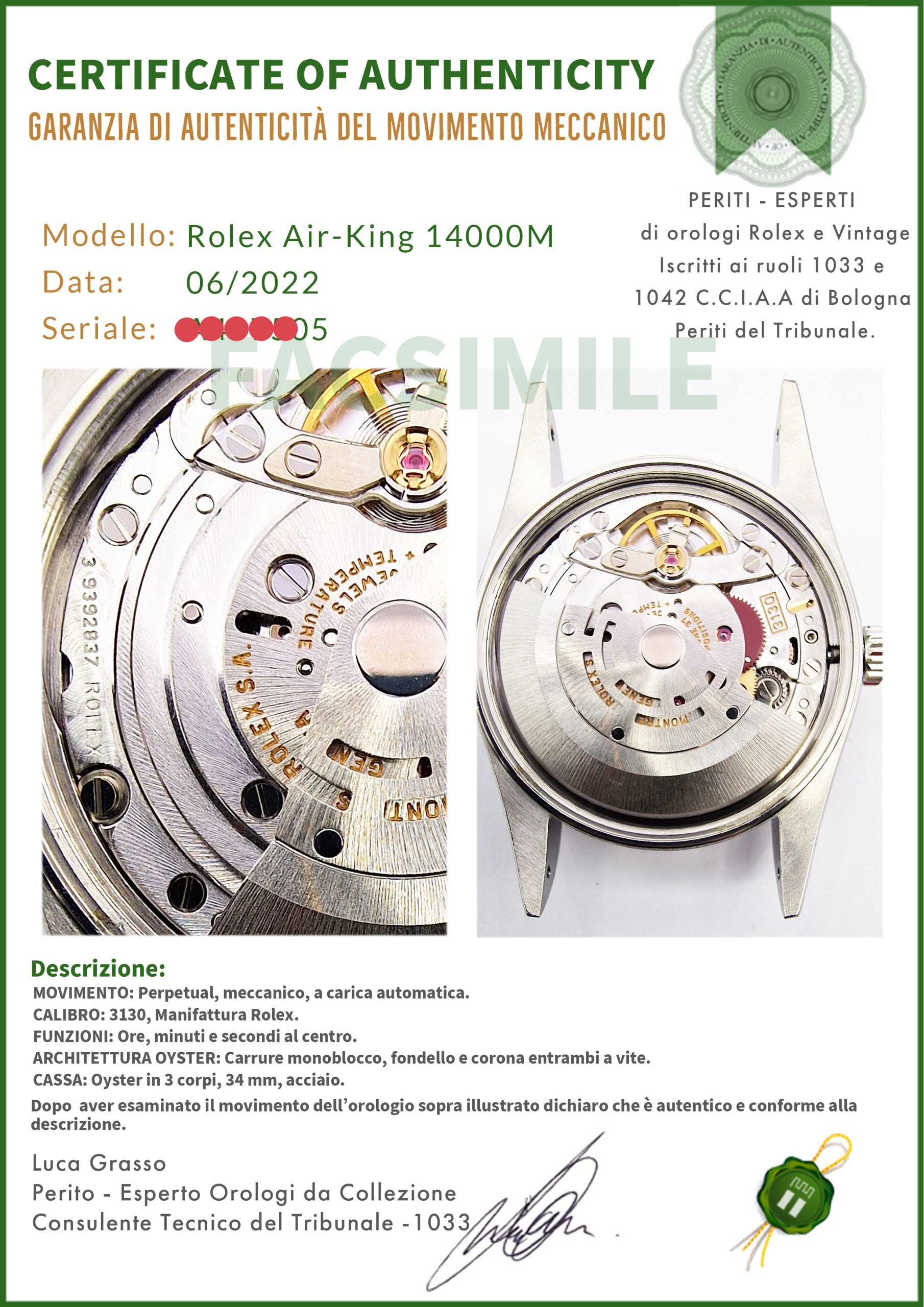 Rolex Air-King 34 Blu 14000 Oyster Blue Jeans - immagine 6