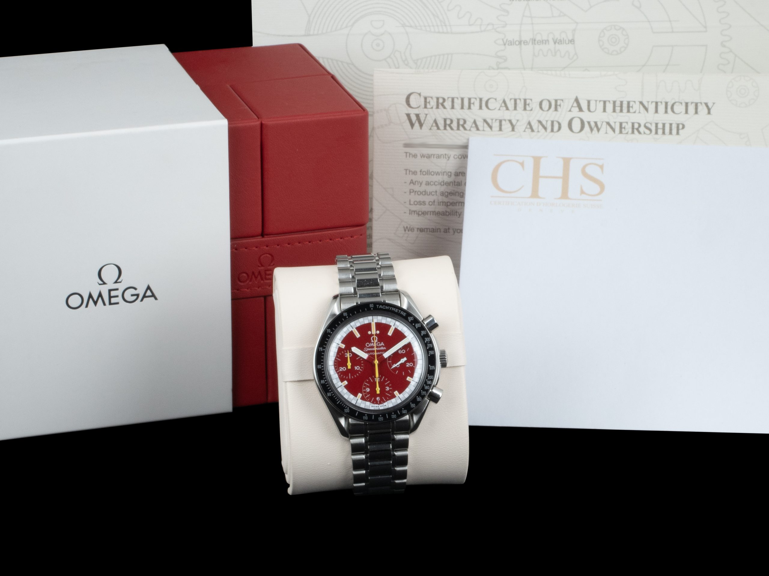 Omega Speedmaster Reduced Automatic 3510.61.00 Quadrante Rosso - immagine 5