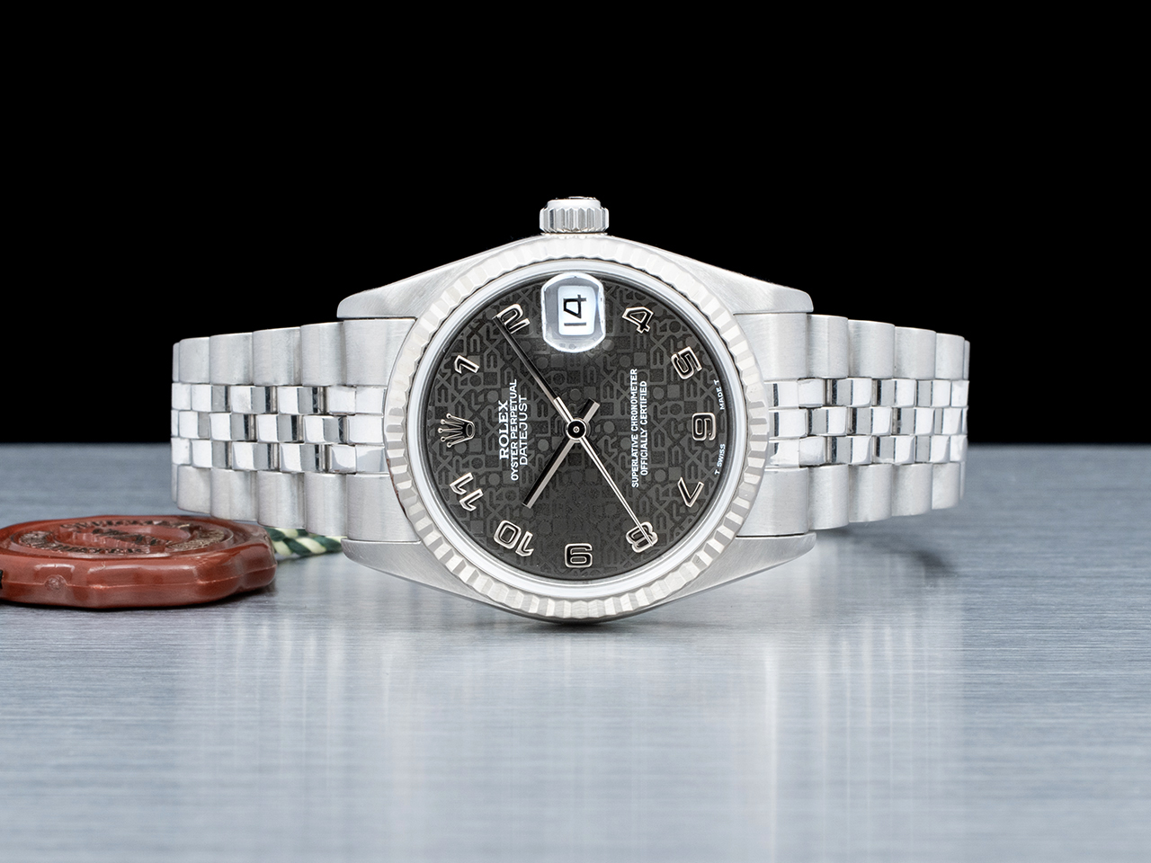 Rolex Datejust 31 Nero Jubilee 68274 Royal Black Onyx Jubilee Computer Arabi - immagine 3