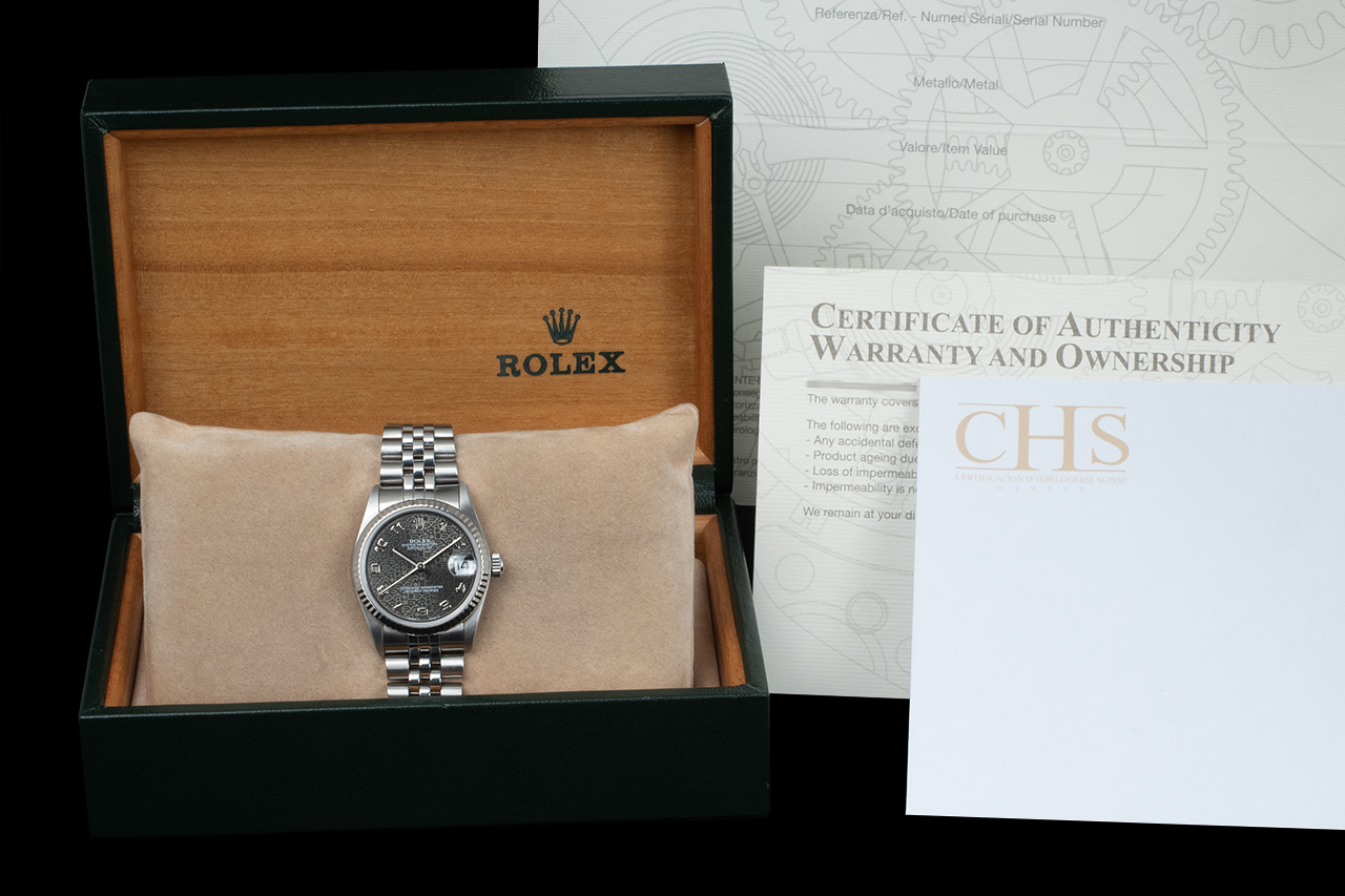 Rolex Datejust 31 Nero Jubilee 68274 Royal Black Onyx Jubilee Computer Arabi - immagine 5