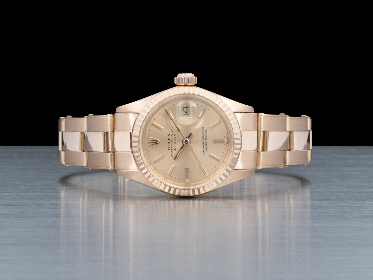 Rolex Datejust Lady 26 Oro Rosa Oyster 6917 Quadrante Rosé - immagine 3
