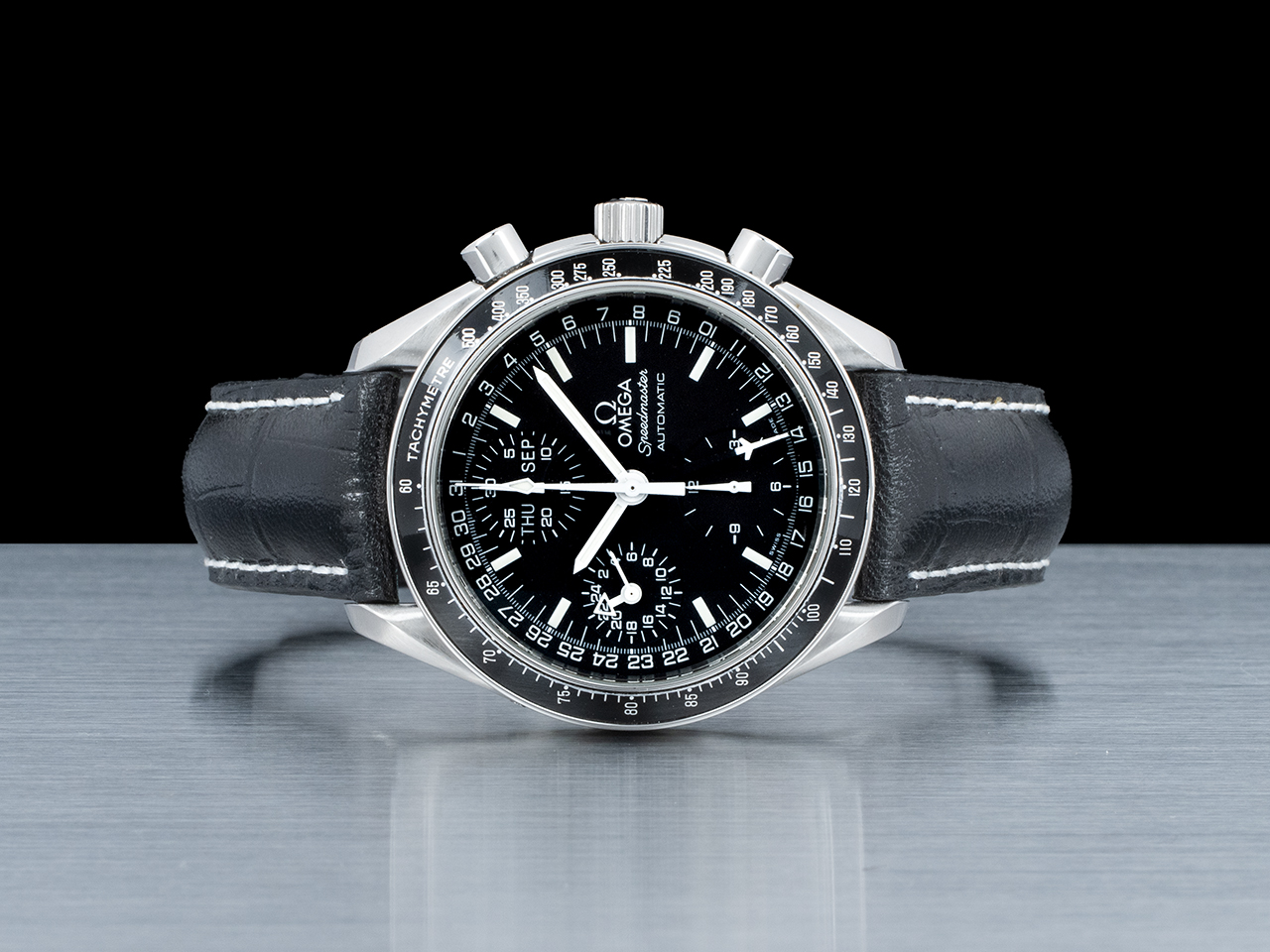 Omega Speedmaster Day-Date Triplo Calendario 3820.50.26 Quadrante Nero - immagine 3