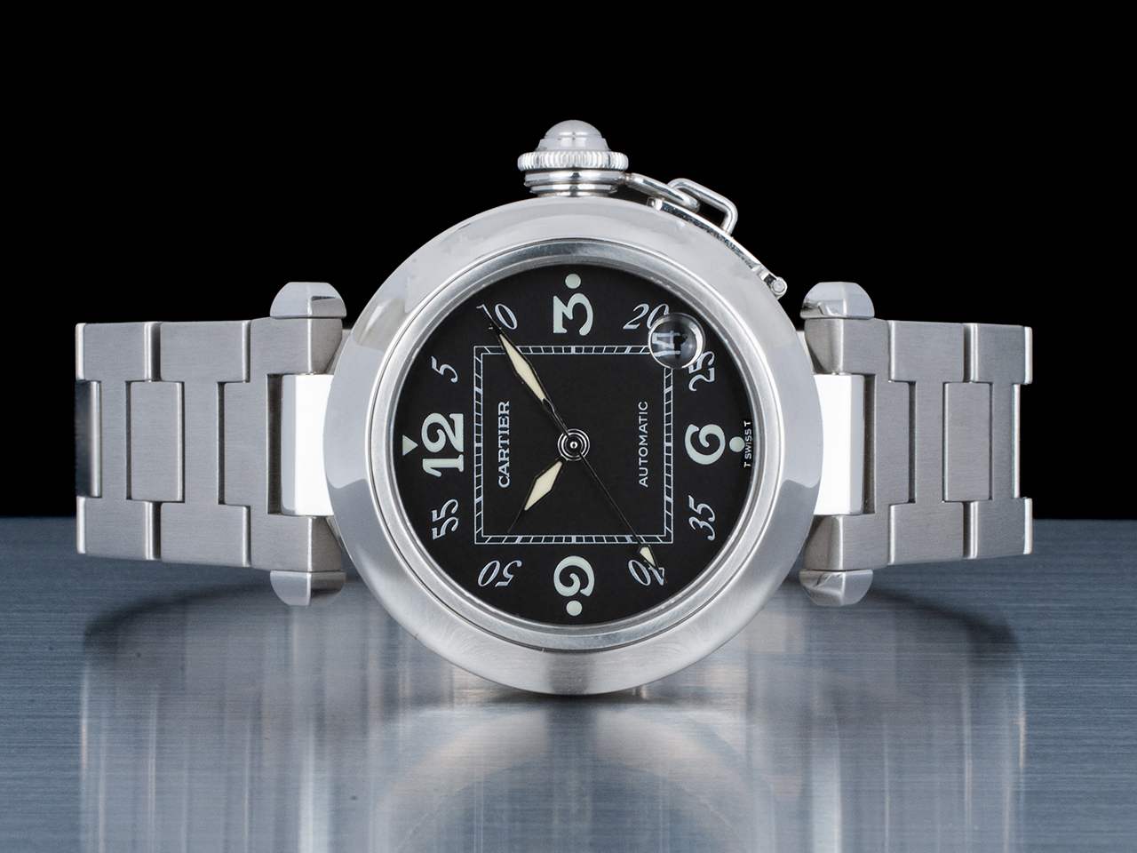 Cartier Pasha C 2324-W31043M7 Quadrante Nero Arabi - immagine 3