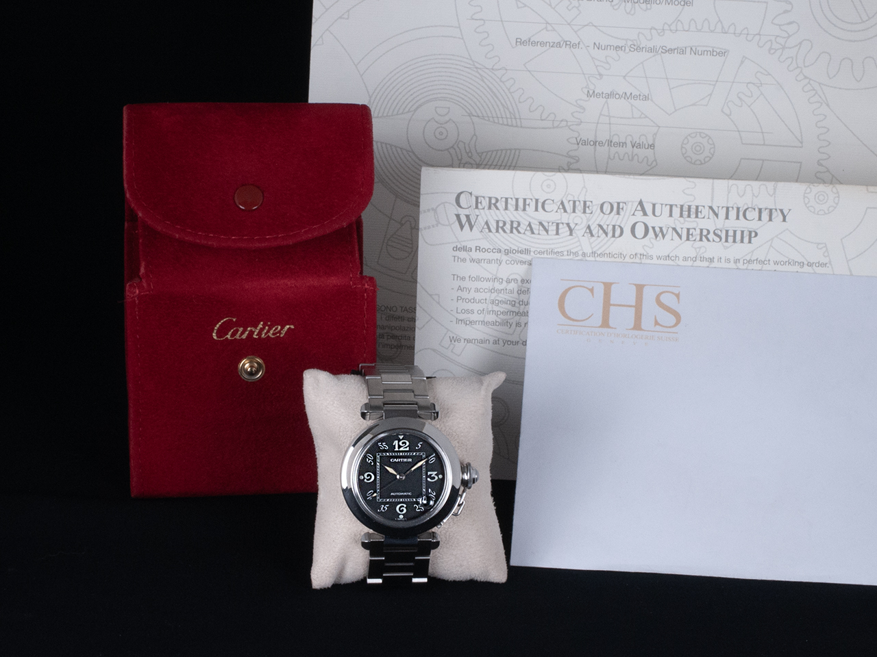 Cartier Pasha C 2324-W31043M7 Quadrante Nero Arabi - immagine 5