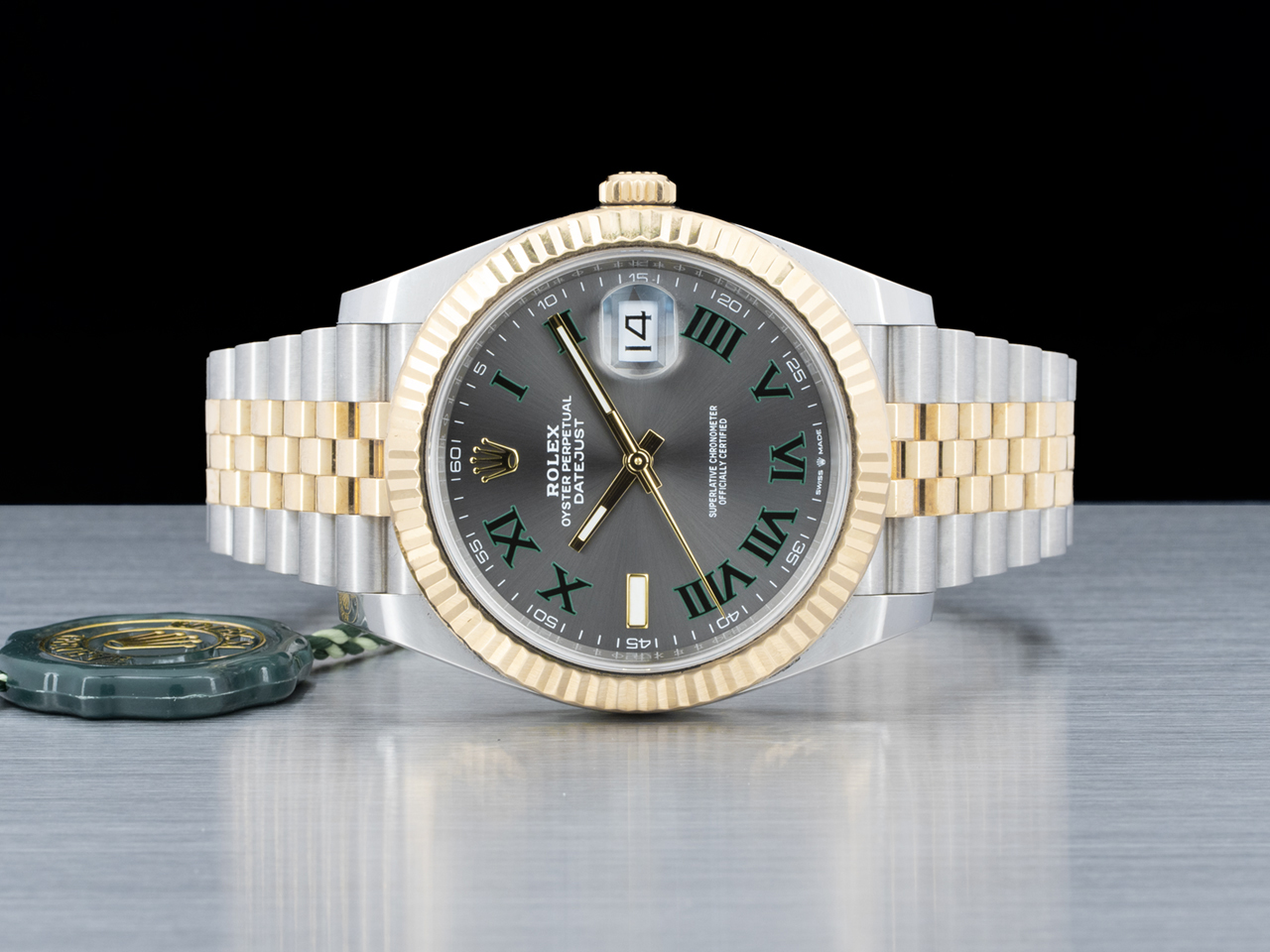 Rolex Datejust 41 Ardesia Jubilee 126333 Wimbledon Romani Verdi - immagine 3