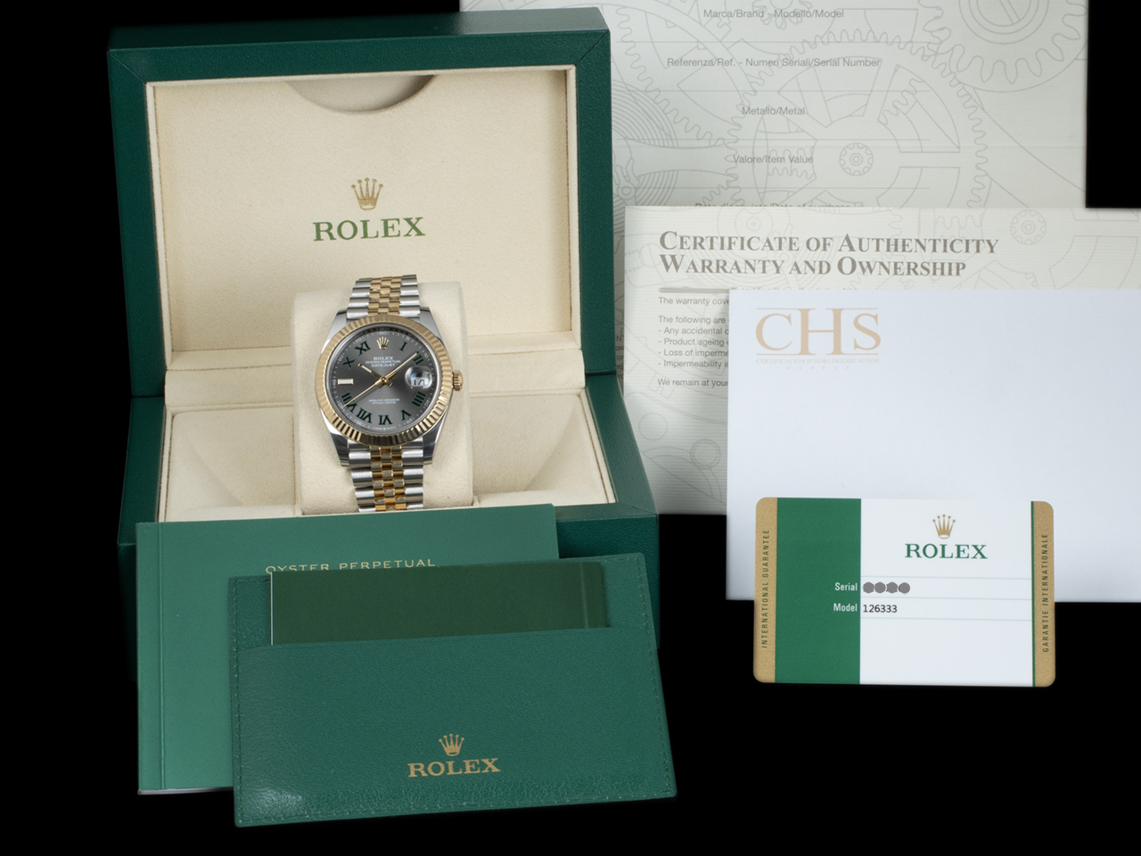 Rolex Datejust 41 Ardesia Jubilee 126333 Wimbledon Romani Verdi - immagine 5