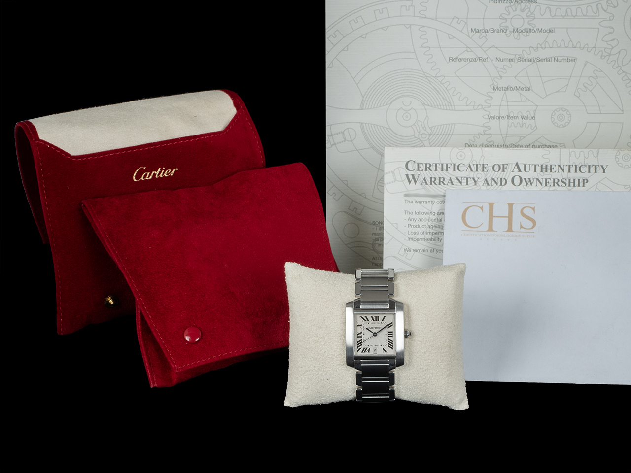 Cartier Tank Francaise LM Automatico 2302 Quadrante Argento Romani - immagine 5