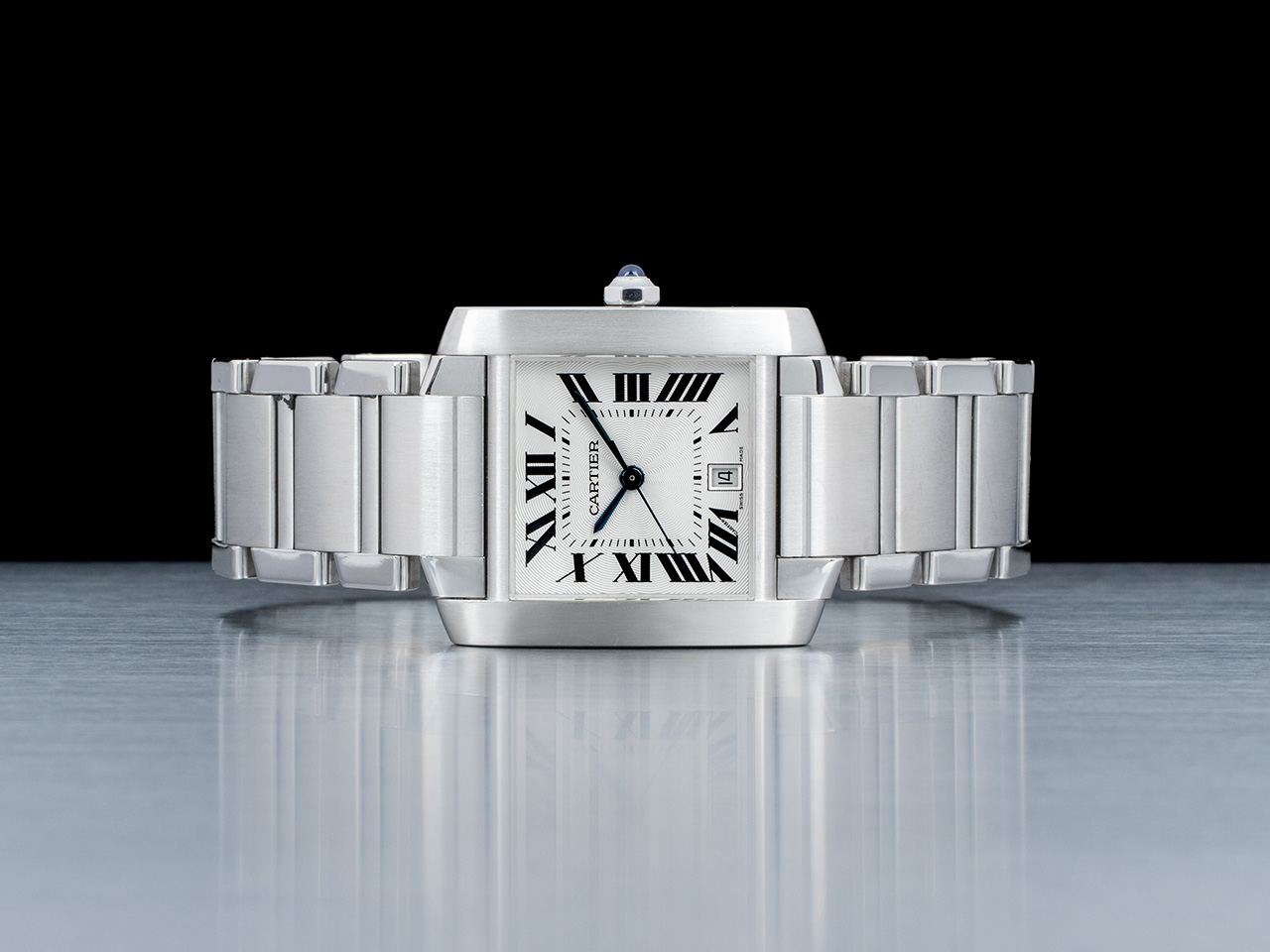 Cartier Tank Francaise LM Automatico 2302 Quadrante Argento Romani - immagine 3
