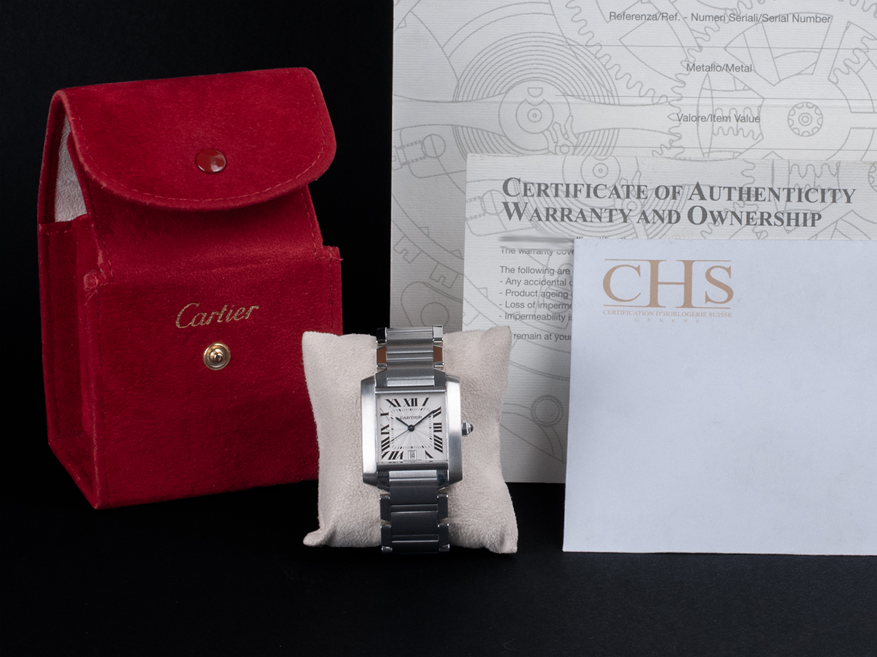Cartier Tank Francaise LM Automatico 2302 Quadrante Argento Romani - immagine 5