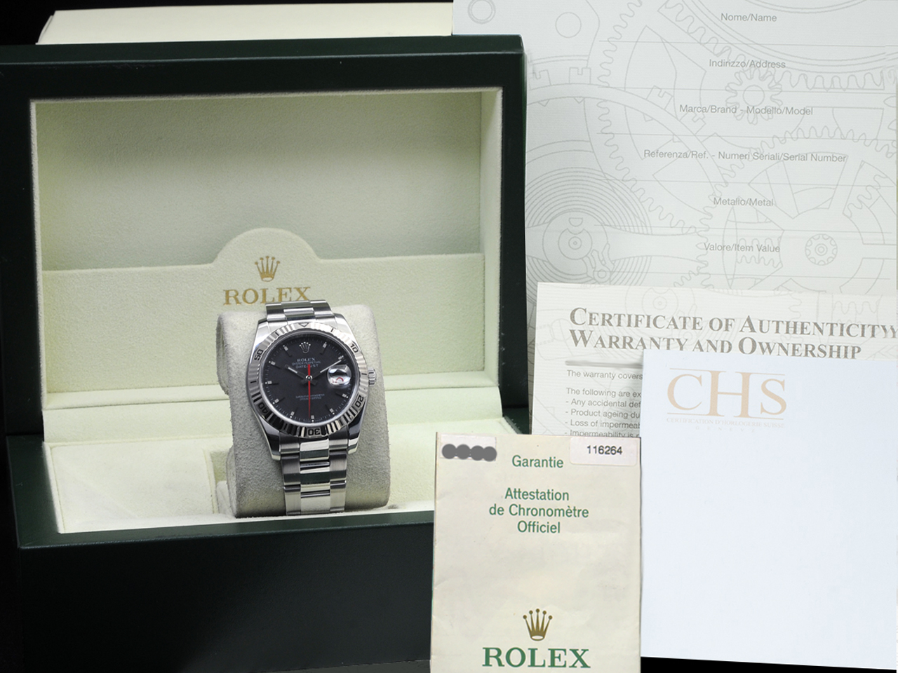 Rolex Datejust 36 Turn-O-Graph Nero Oyster 116264 Royal Black Onyx - immagine 5