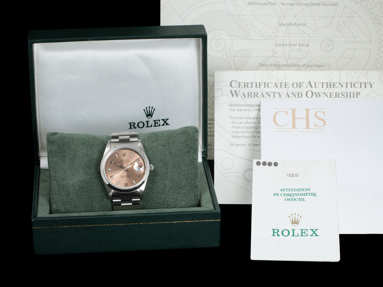 Rolex Date 34 Rosa Oyster 15200 Pink Flamingo Arabi - immagine 5