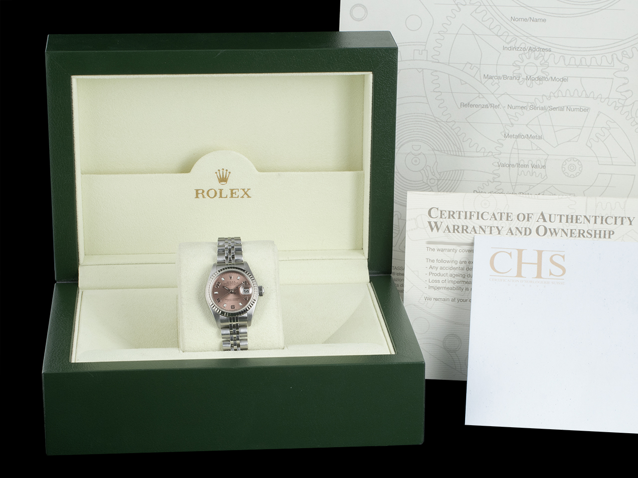 Rolex Datejust Lady 26 Rosa Jubilee 79174 Pink Flamingo Arabi - immagine 5