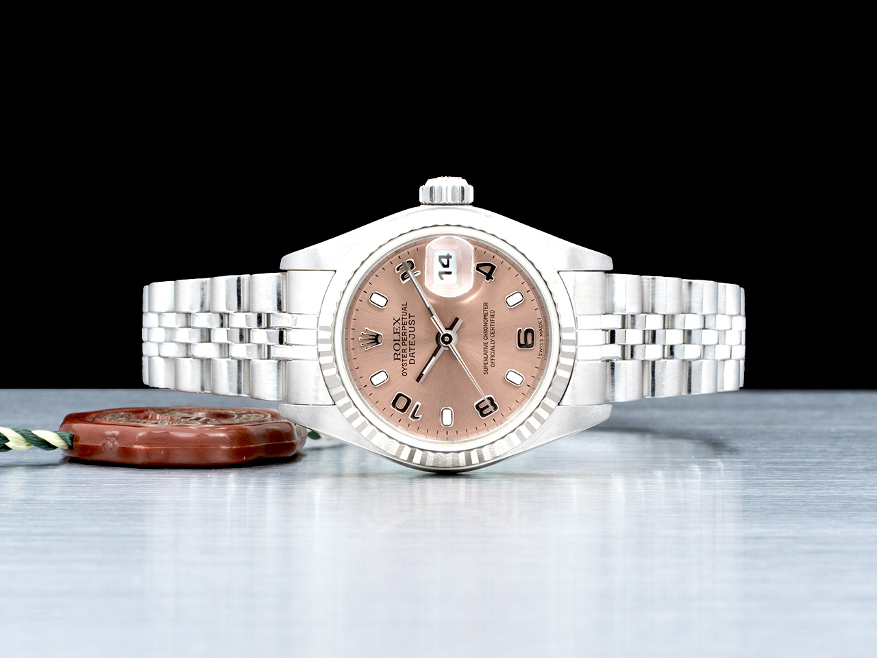 Rolex Datejust Lady 26 Rosa Jubilee 79174 Pink Flamingo Arabi - immagine 3