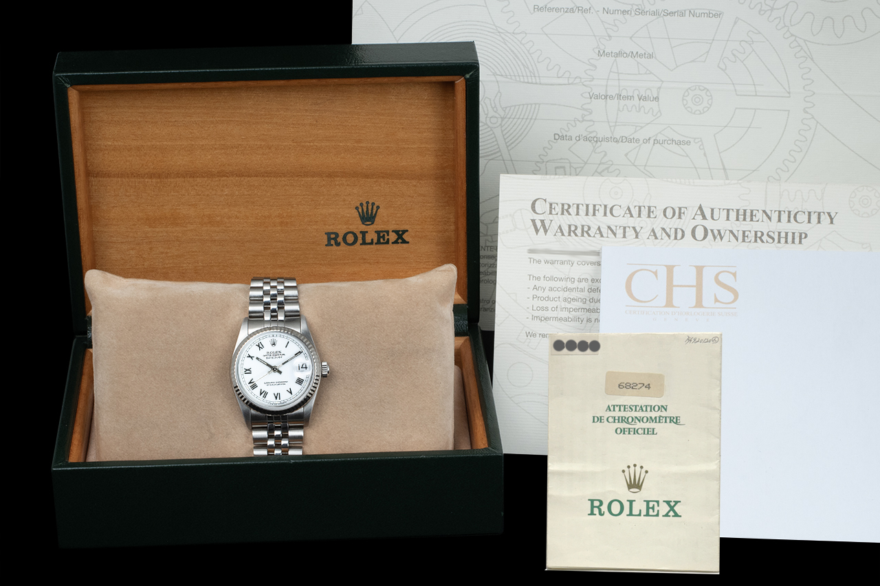 Rolex Datejust 31 Bianco Jubile 68274 White Milk Romani - immagine 5