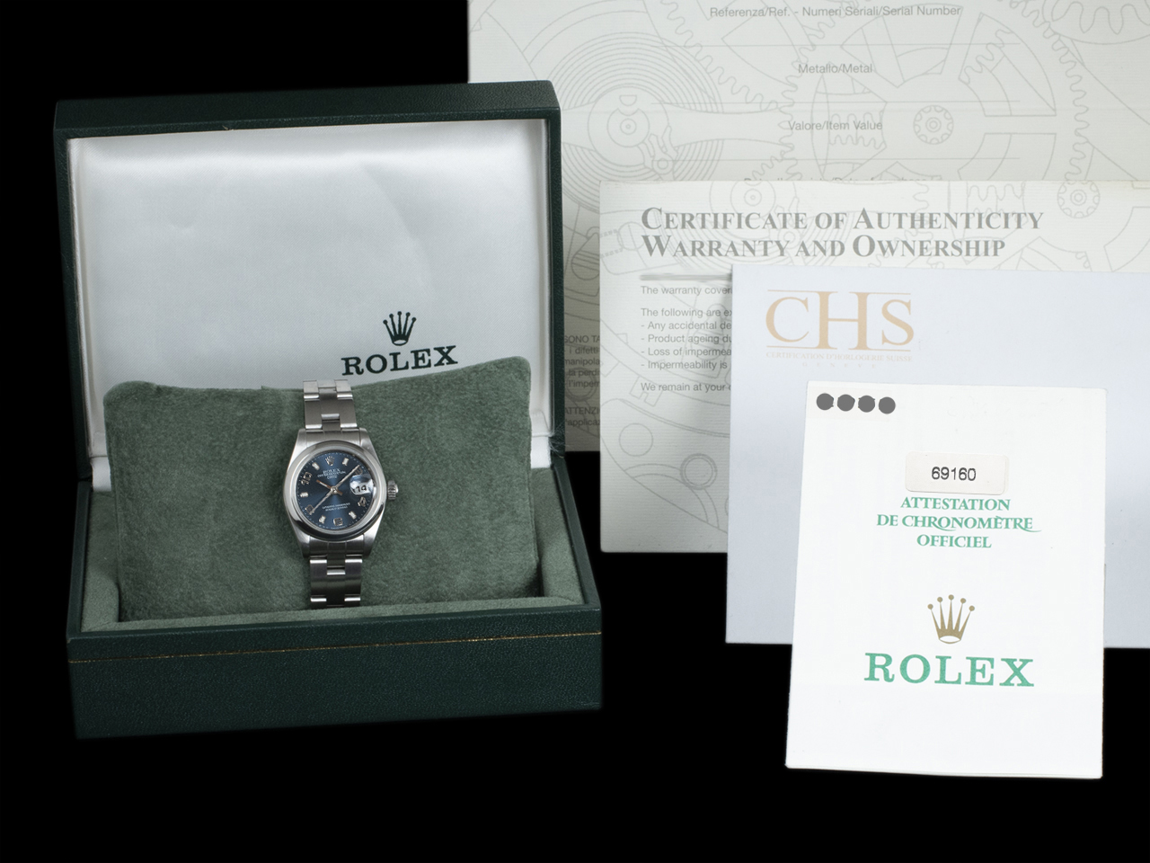 Rolex Date Lady 26 Blu Oyster 69160 Blue Jeans Arabi - immagine 5