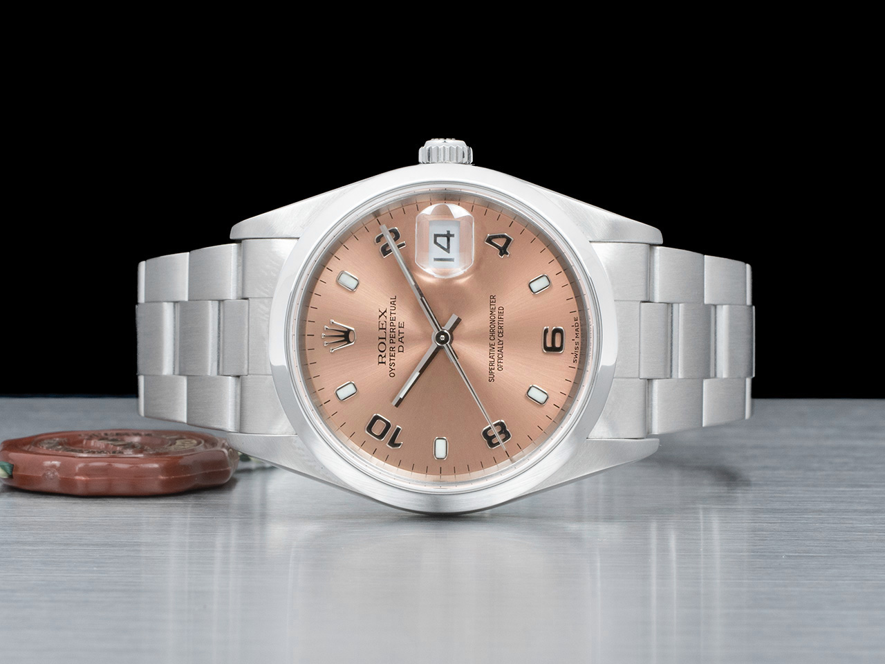 Rolex Date 34 Rosa Oyster 15200 Pink Flamingo Arabi - immagine 3